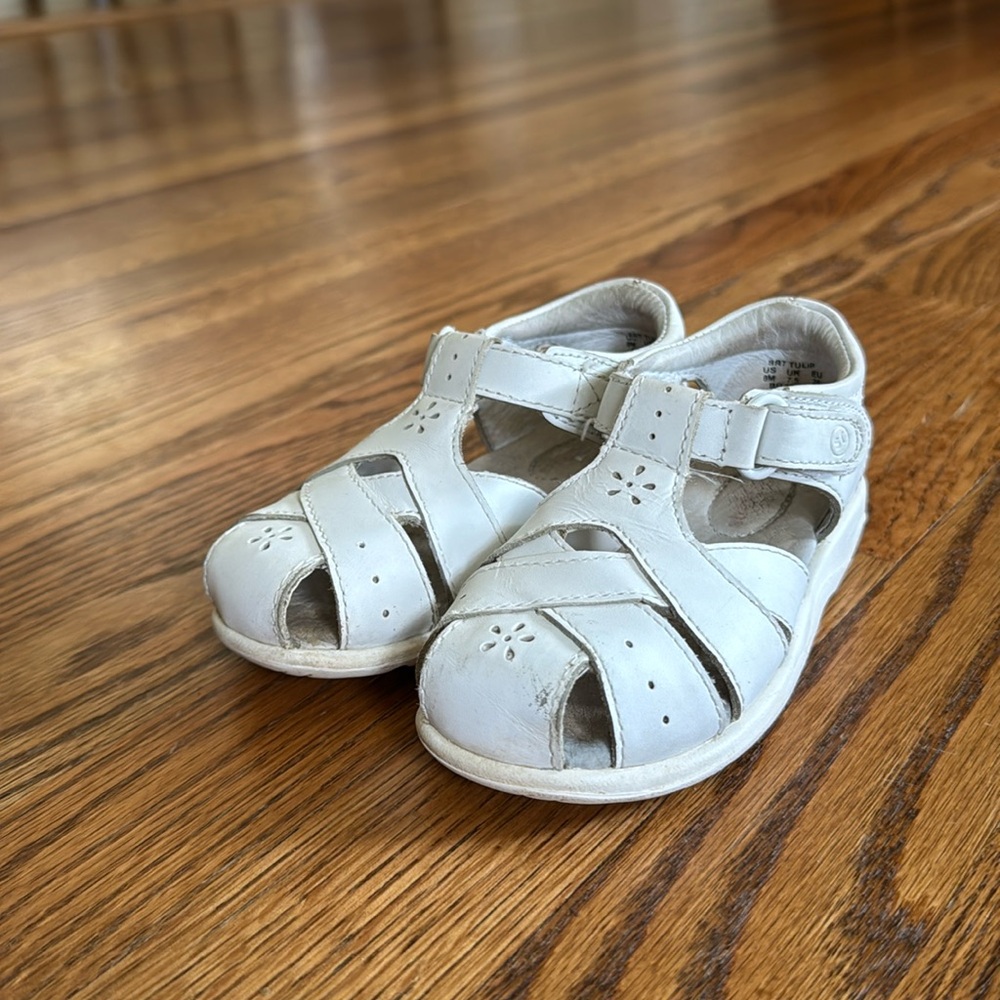 Stride Rite white leather sandals
